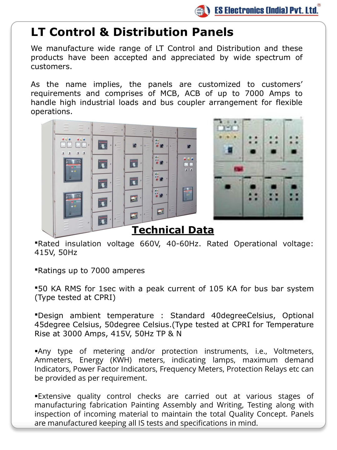 Panel variants and types